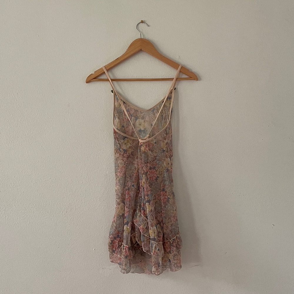 Floral Sheer Mini Dress Cover Up - Picture 2 of 16
